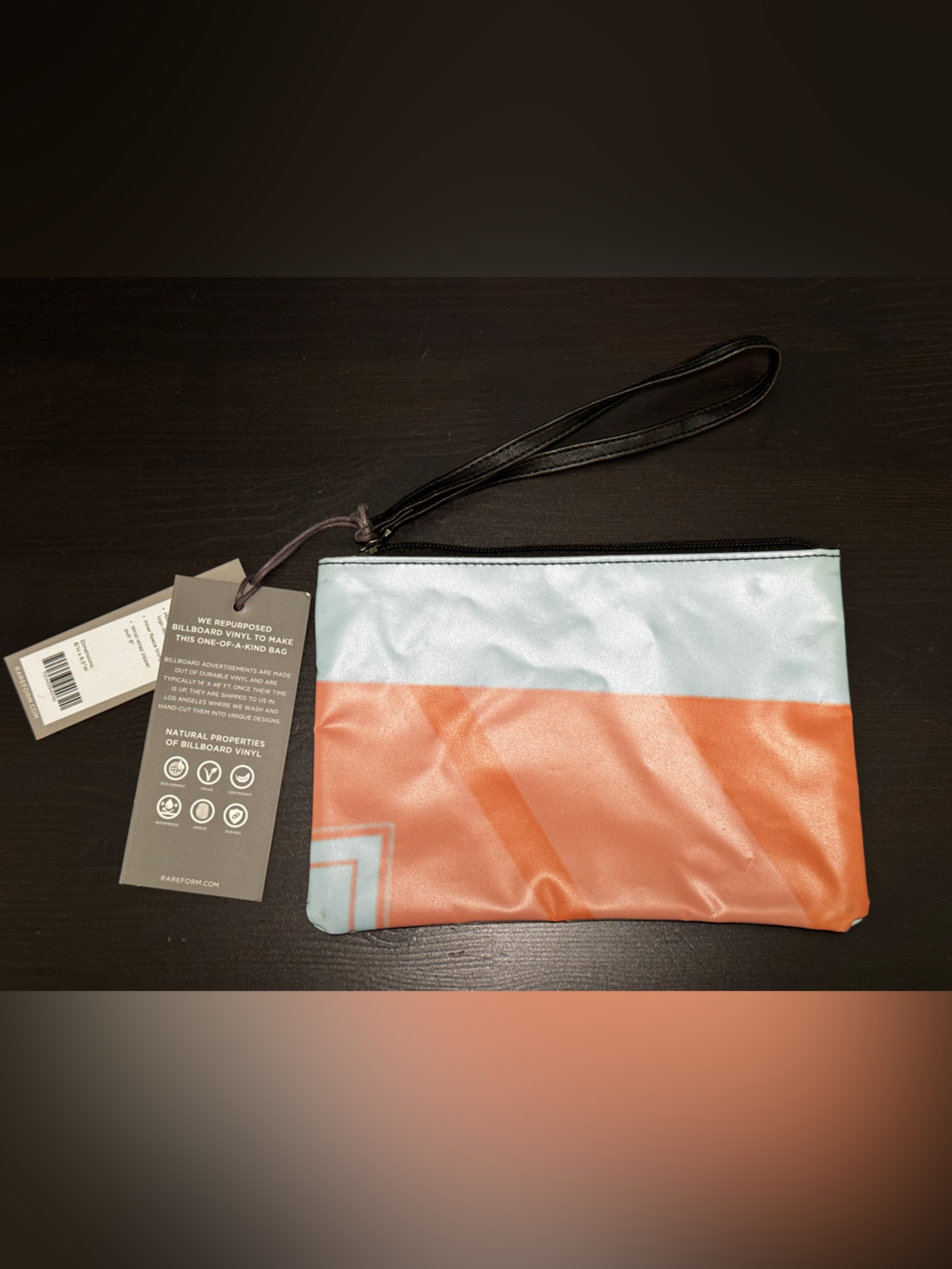 Rareform Blue/Pink Clarke Clutch Bag With Wrist Strap Inner Fleece Lining New — image 2 of 5
